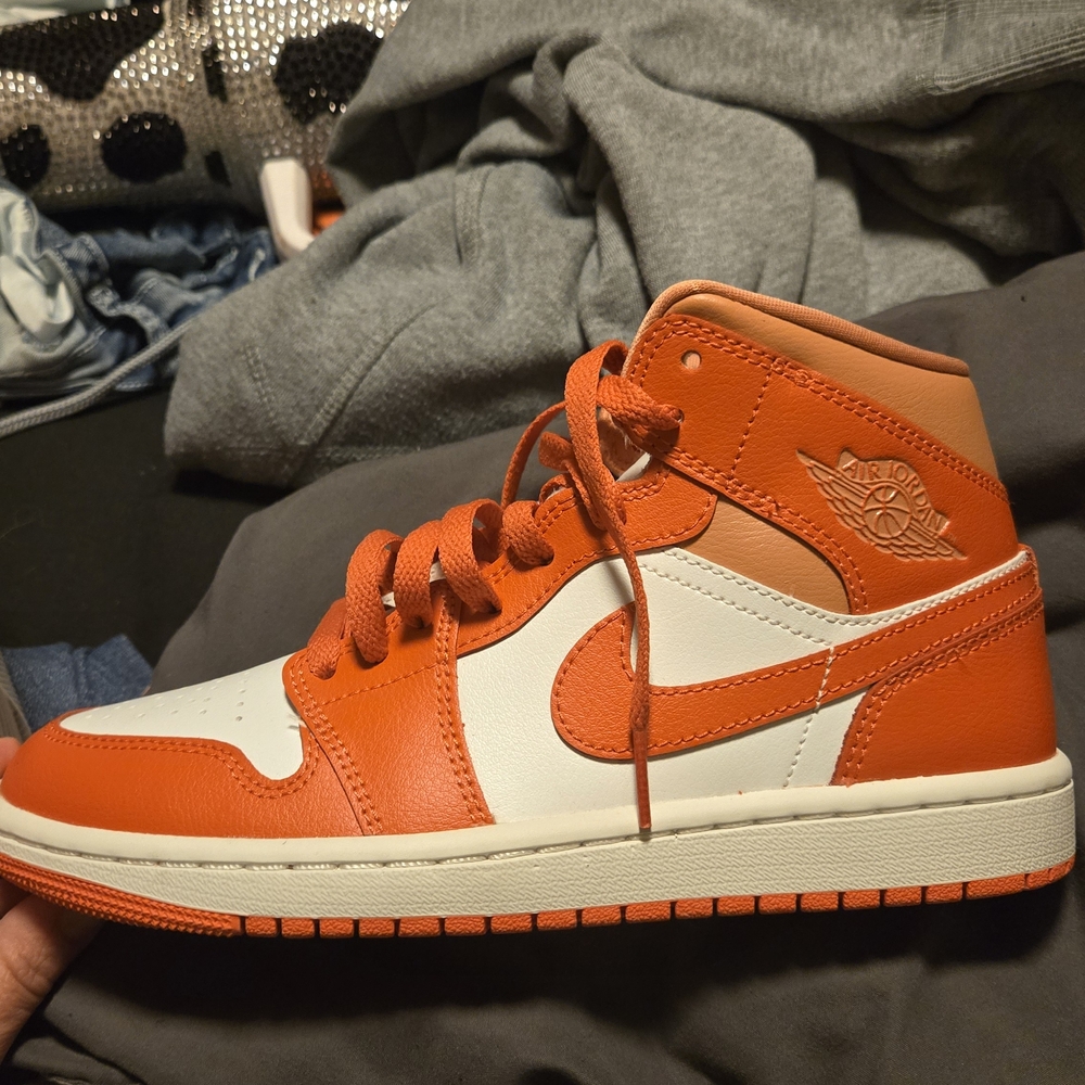 Nike Air Jordan Orange and White Sneakers